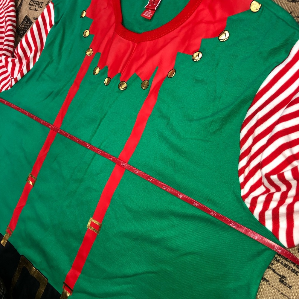 Target Brand NWT! Christmas  514368 Elf Green/Red Striped Pajama Sweater - Picture 8 of 12